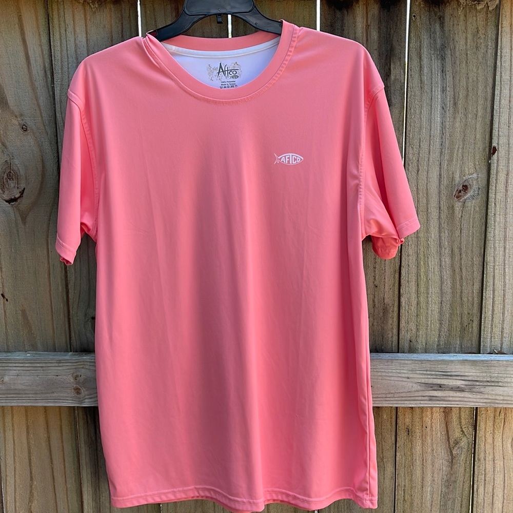 Aftco Men’s shirt coral color